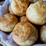 Basket of old fashioned mayonnaise biscuits- best recipe - delicious