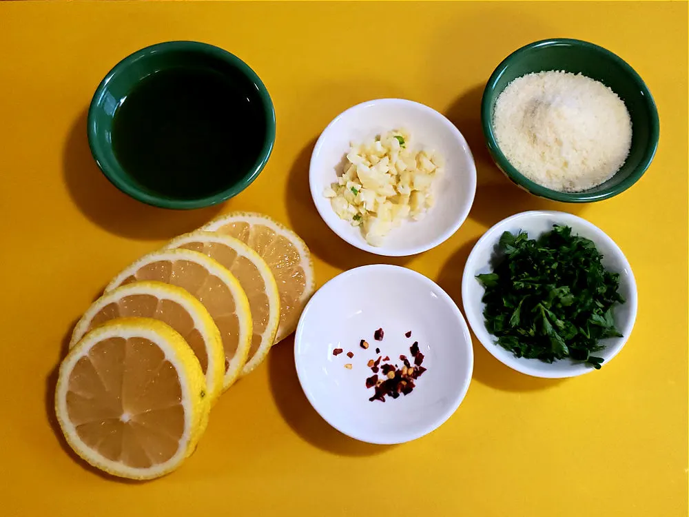Ingredients for a simple pasta dish