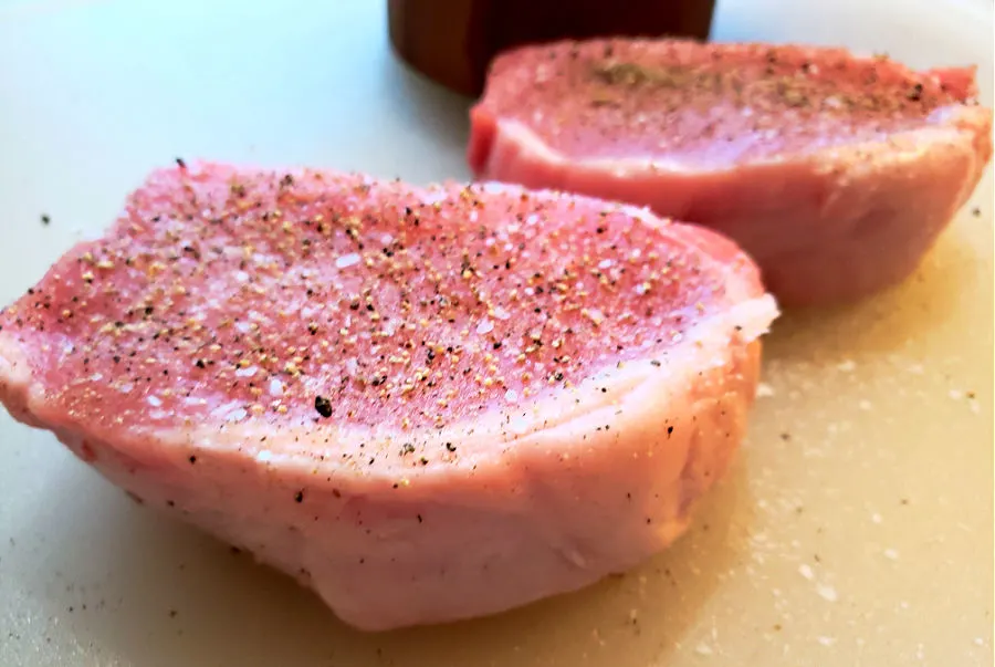 Thick Cut Pork Chops with seasoning
