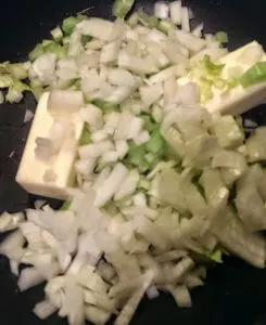 saute onion and celery for cornbread dressing
