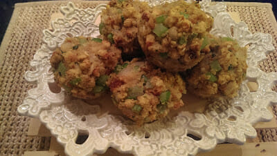 Stuffing Muffins made with boxed stuffing mix and fresh vegetables