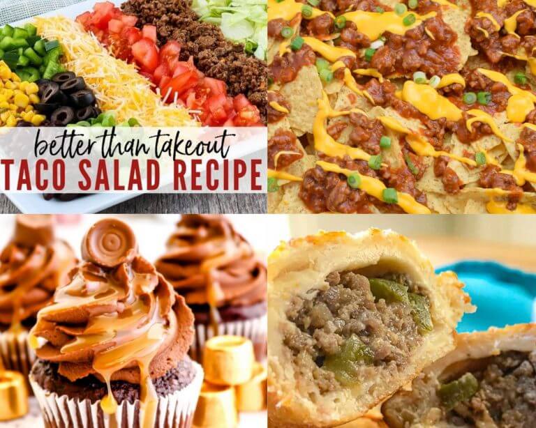 Meal Plan Monday 215 Taco Salad and collage of featured recipes