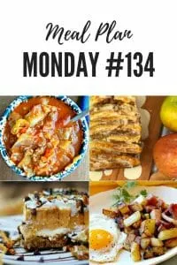 Meal Plan Monday #134 - Apple Pull Apart Bread, Stuffed Cabbage Soup, Home fries, pumpkin chocolate delight and 100+ more recipes shared by food bloggers to inspire your week with delicious options for a home cooked meal #mealprep #MealPlanMonday 
