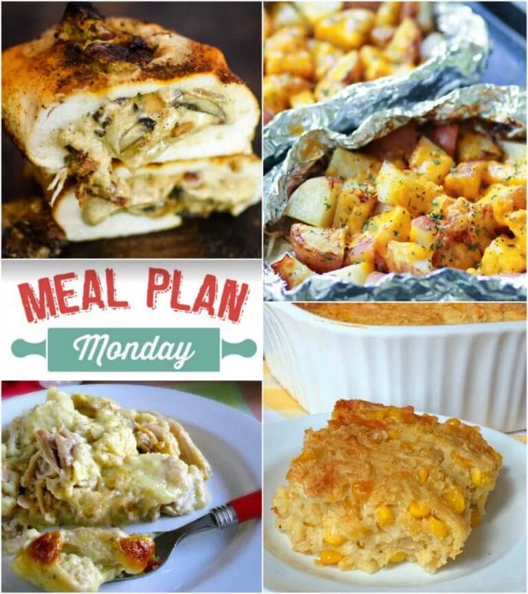 Meal Plan Monday #167 Stuffed Mushroom Spiral Chicken Food Photo Collage