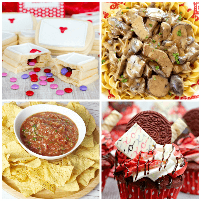 Meal Plan Monday #150 - Secret Inside Love Letter Cookies, Beef Stroganoff, Restaurant Style Salsa, Red Velvet Cupcakes and more delicious meal planning recipes