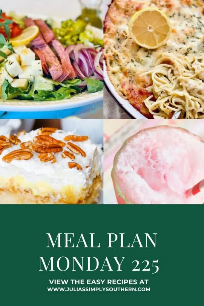 Pinterest Cover Image for Meal Plan Monday 225