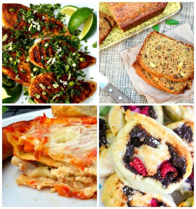 Photo Collage showing the featured recipes at Meal Plan Monday 227