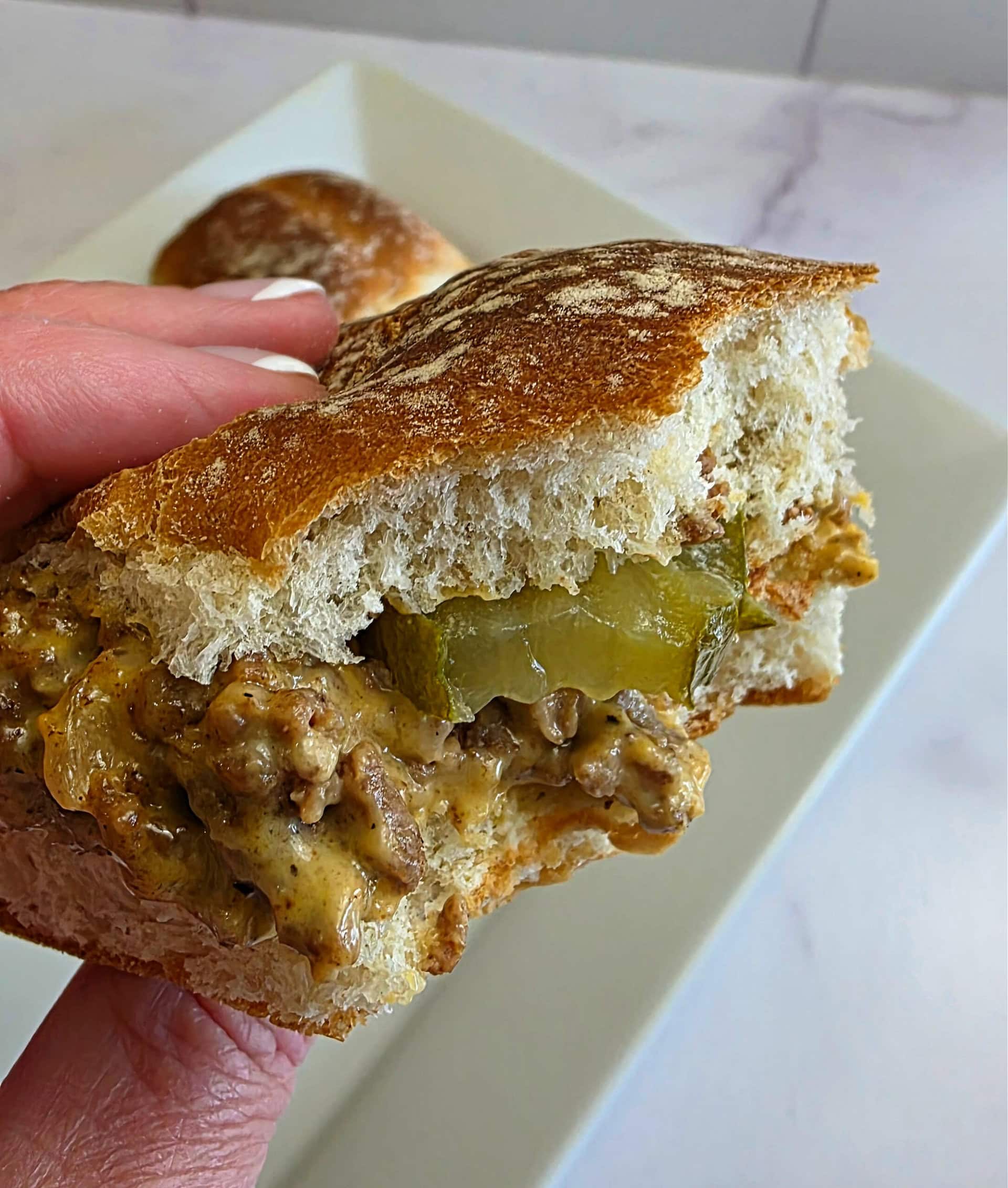 Meat Sliders Easy Cheesy Loose Meat Sliders Recipe - Julias Simply Southern