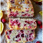 Best Holiday Cranberry Bread with orange glaze