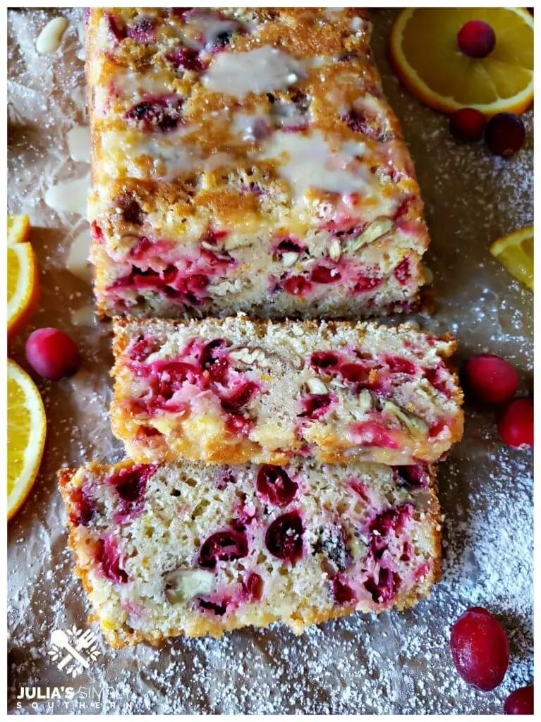 Best Holiday Cranberry Bread with orange glaze