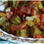 Old fashioned classic Southern okra and tomatoes