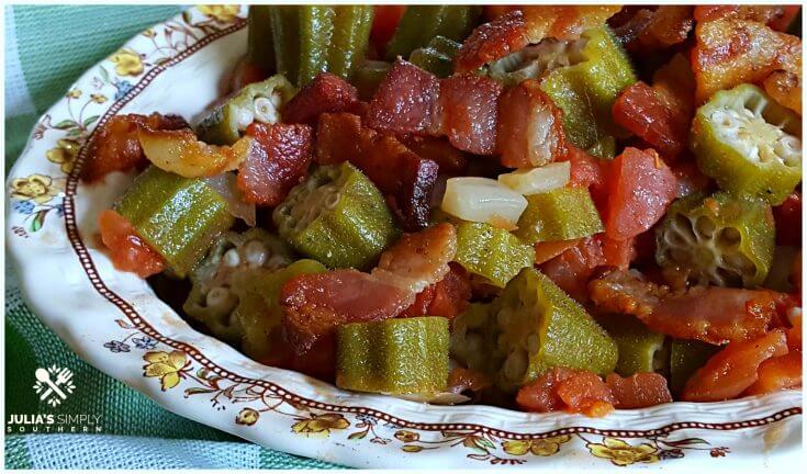 Old fashioned classic Southern okra and tomatoes