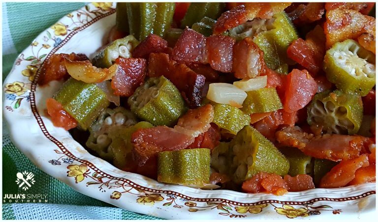 Old fashioned classic Southern okra and tomatoes