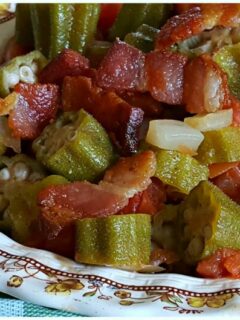 Old fashioned classic Southern okra and tomatoes
