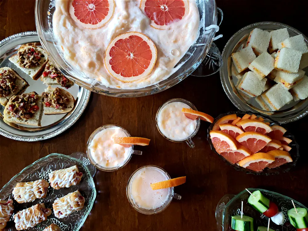 appetizers and party punch
