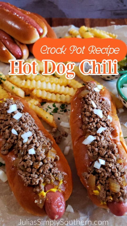 Easy Crock Pot Hot Dog Chili Recipe - Julias Simply Southern