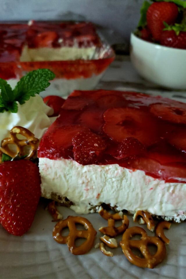 Easy Strawberry Pretzel Salad Recipe Julias Simply Southern