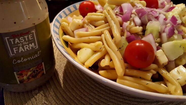 colonial pasta salad recipe made with salad dressing