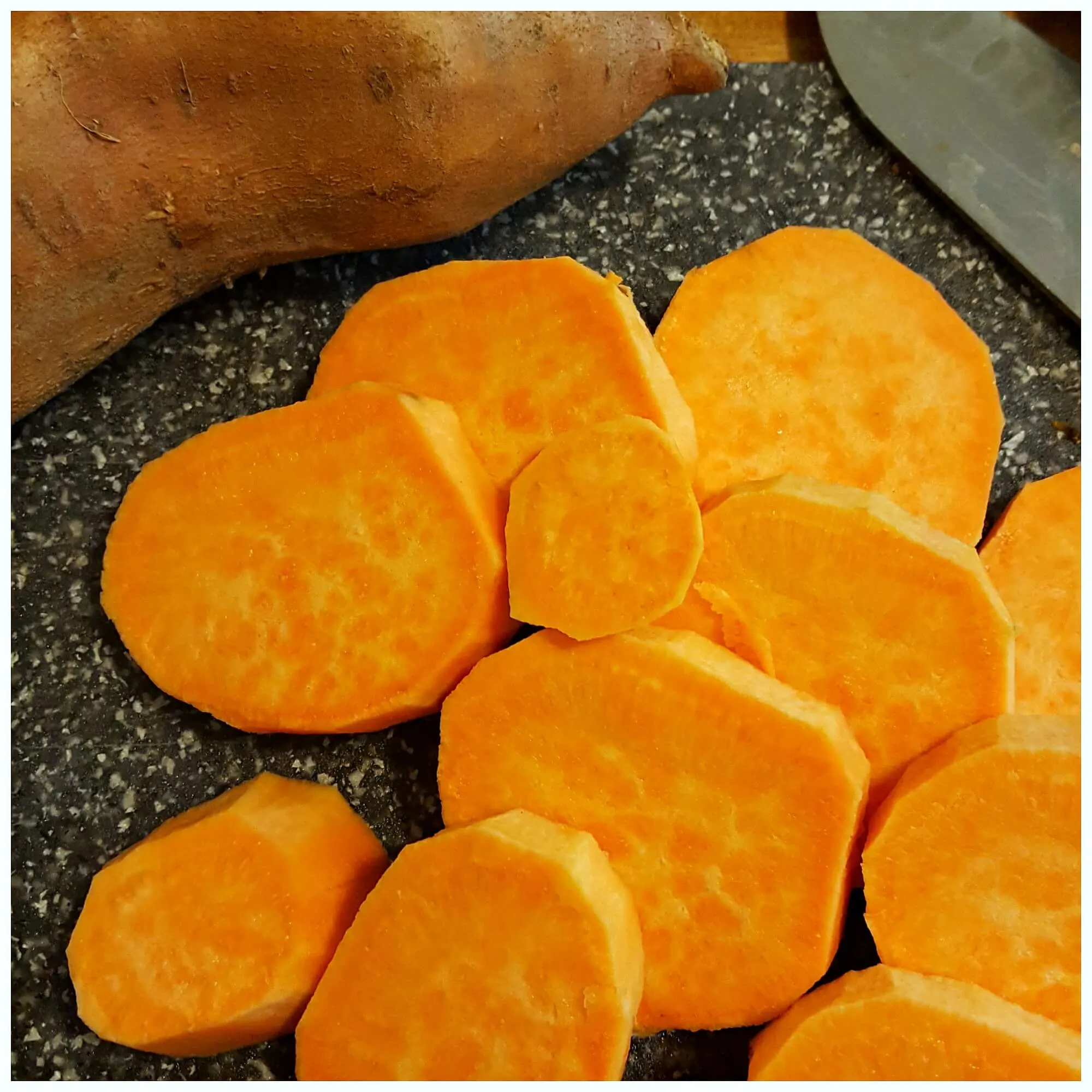Easy Candied Yams - peeling and slicing sweet potatoes for this holiday side dish