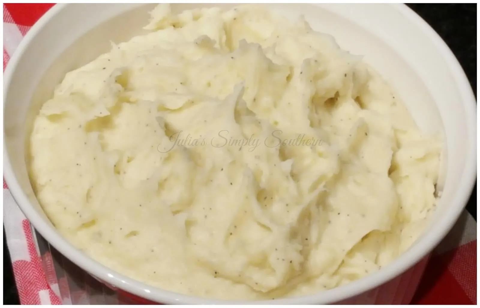 Perfect, Creamy, Best Mashed potatoes in a white bowl