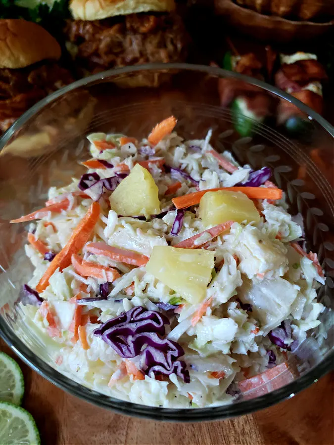 cabbage pineapple salad with creamy dressing