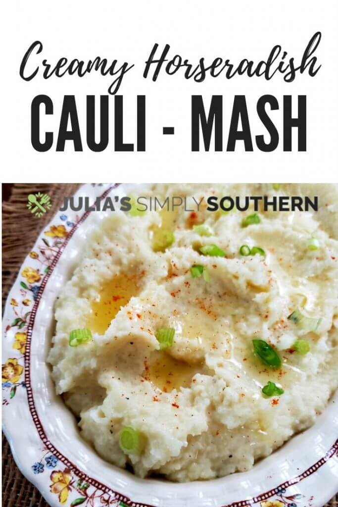 Pinterest Best Cauliflower Mashed Potatoes Recipe with creamy horseradish