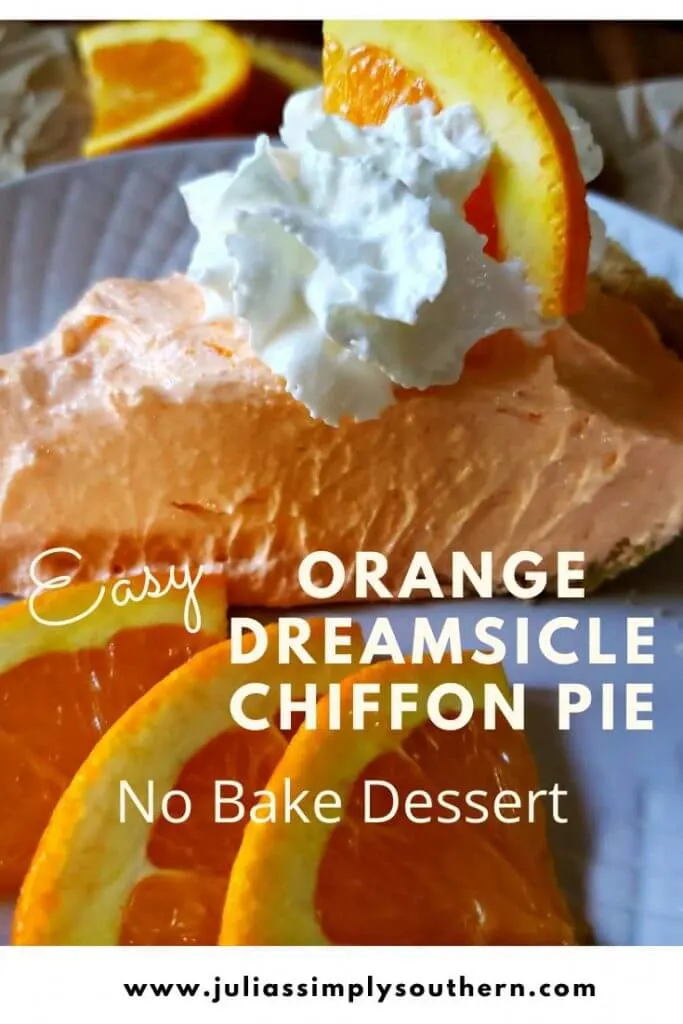 Pin Image for Orange Dreamsicle Pie Recipe