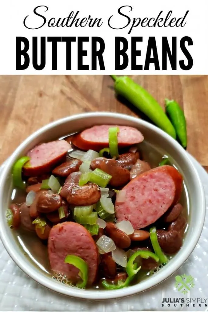 Speckled Butter Beans Recipe Pinterest Image - Julia's Simply Southern Recipes