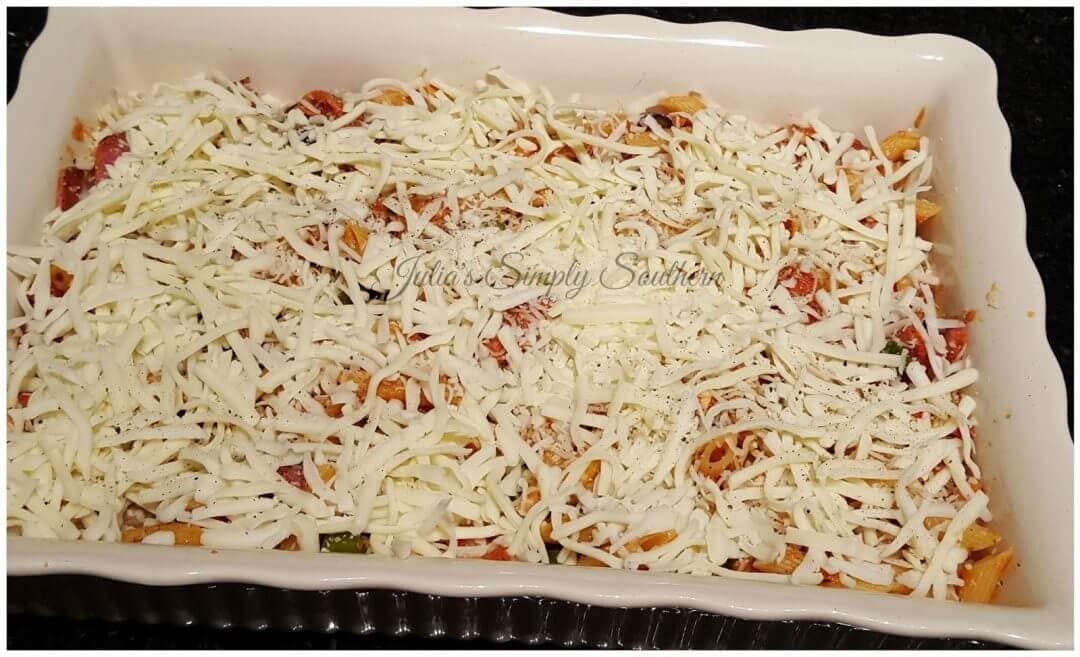 Pizza Pasta Bake Recipe Julias Simply Southern