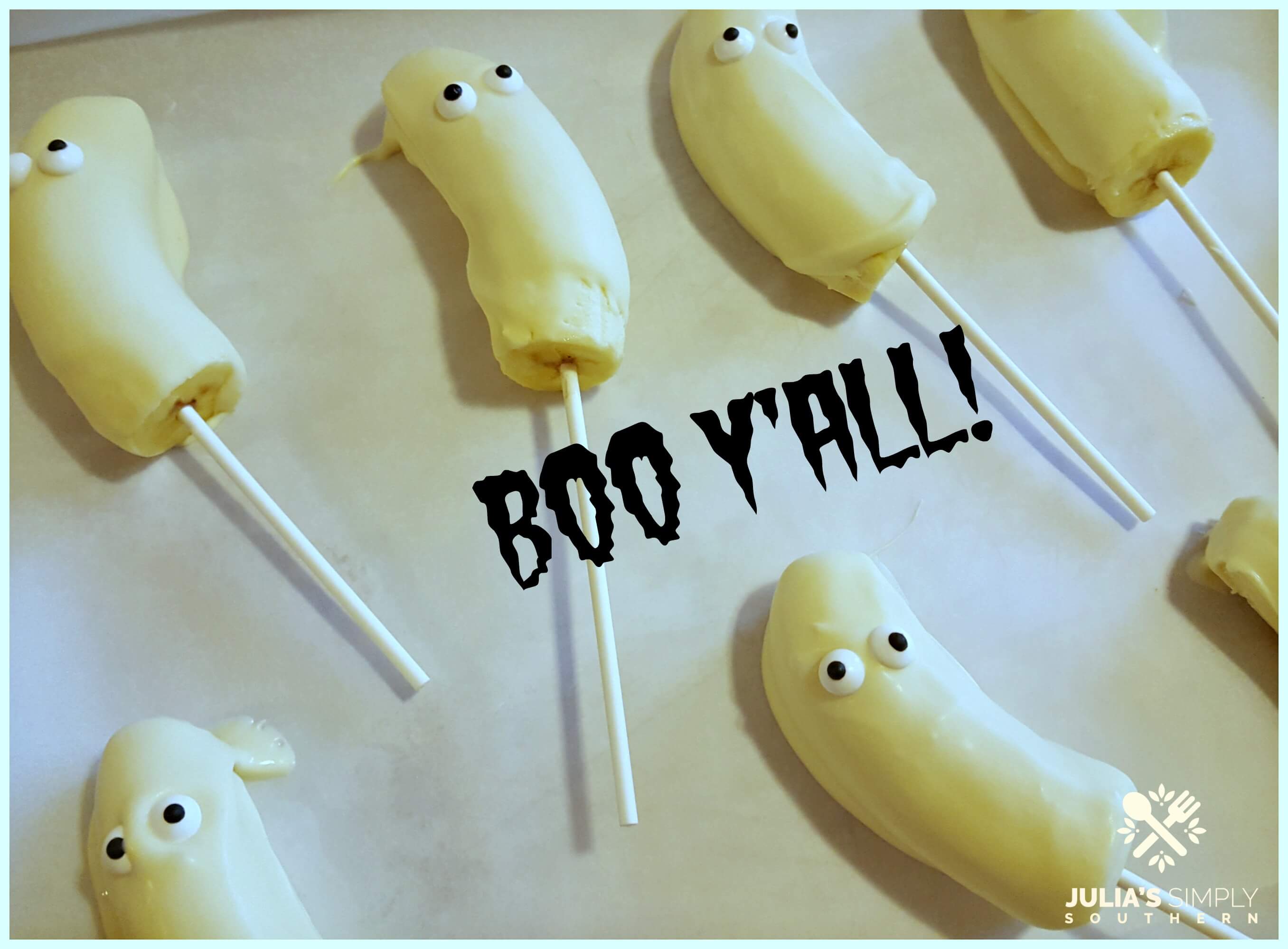 Chill banana ghost lollipops