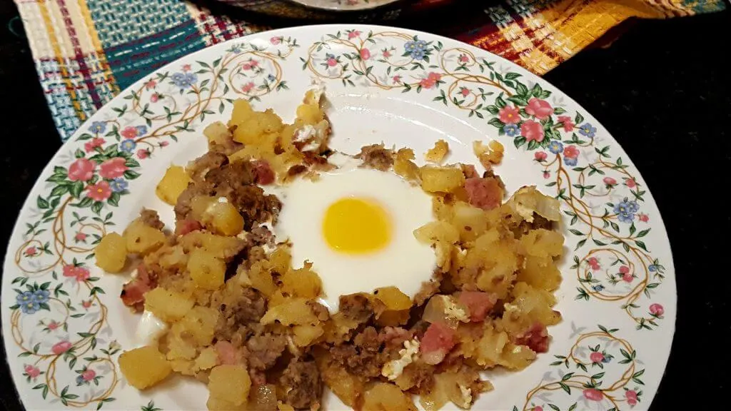 Plate with a serving of breakfast hash