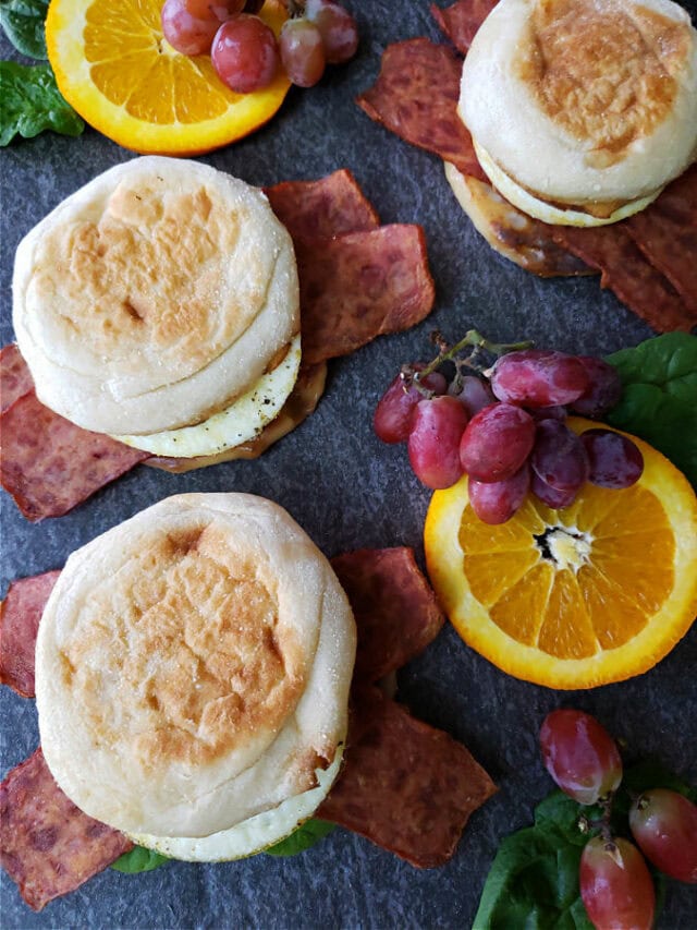 Turkey Bacon Breakfast Sandwich with Egg White and Cheese Julias