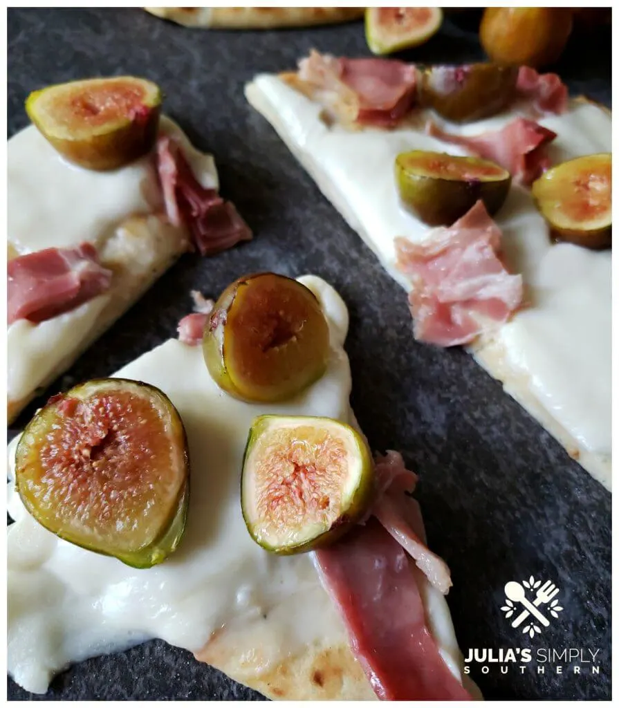Prepare fig flatbread pizza in the oven or on your grill for easy fresh appetizers or a delicious dinner