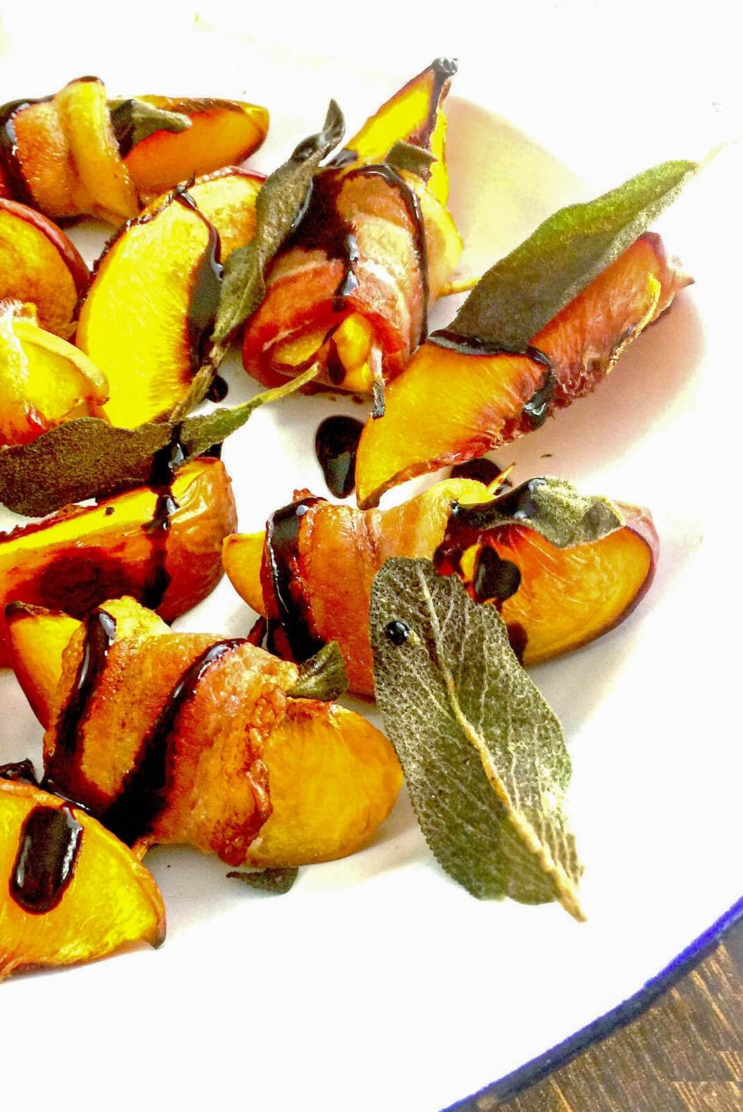 Roasted Bacon Wrapped peaches