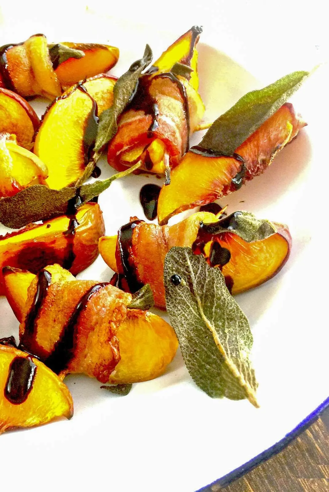 Roasted Bacon Wrapped peaches