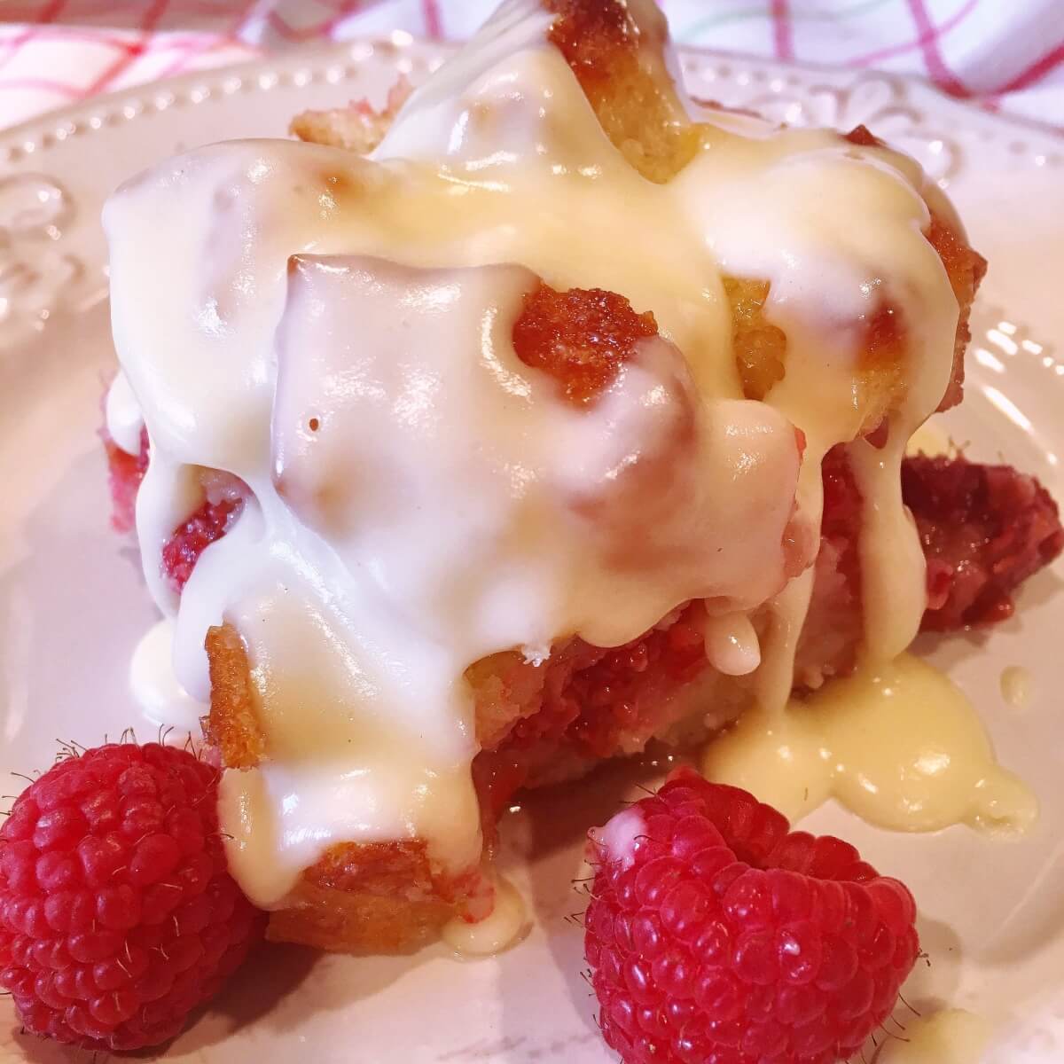 Raspberry Bread Pudding