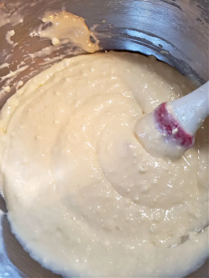 mixing bowl with bread batter