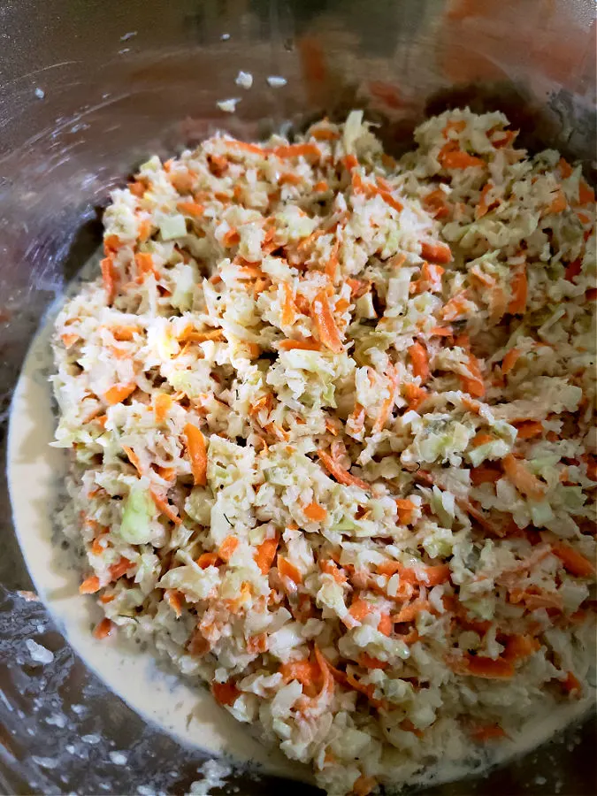 coleslaw salad after refrigeration