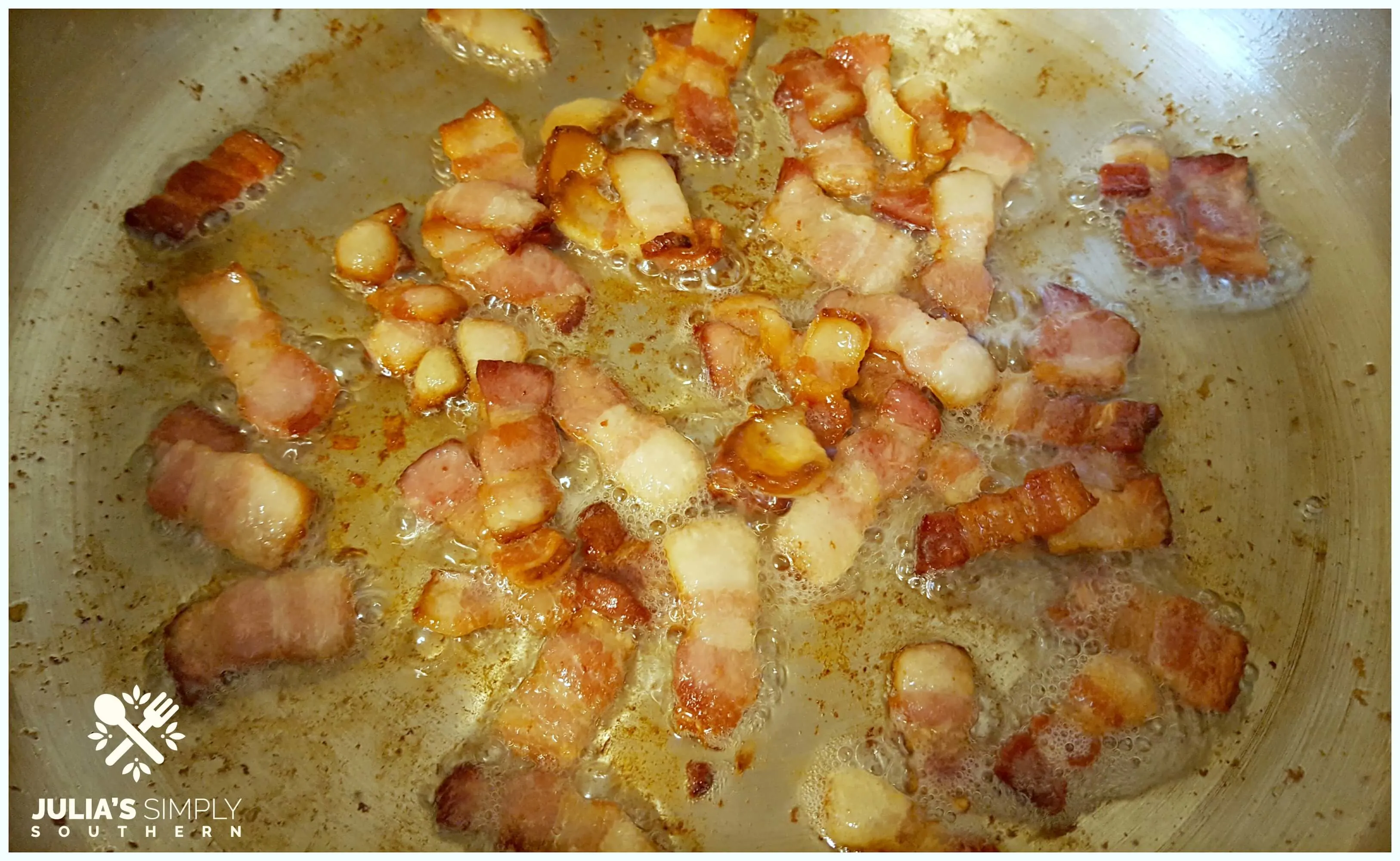 Saute bacon to render drippings in a Biltmore cookware pan