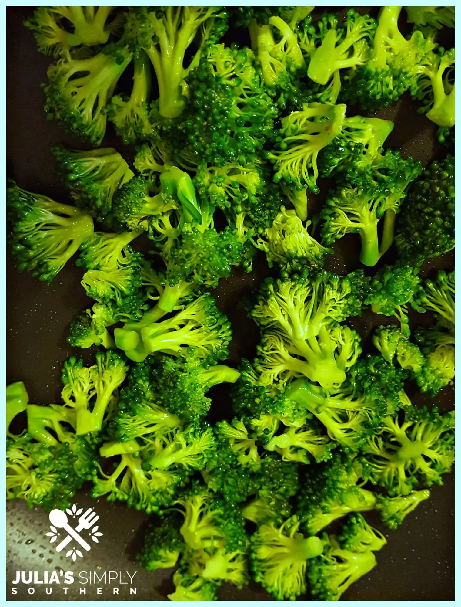preparing broccoli to use in a quiche