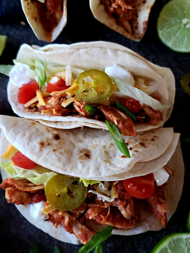 Shredded Mexican Chicken Soft Tacos