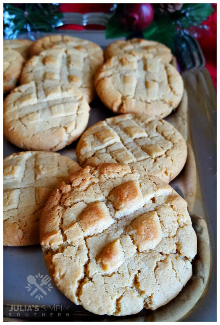 Fresh baked cookies on a platter for the holidays - Julia's Simply Southern food blog
