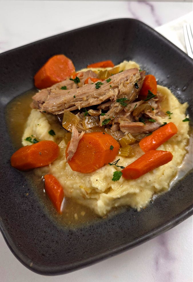 Easy Crock Pot Pork Butt and vegetables