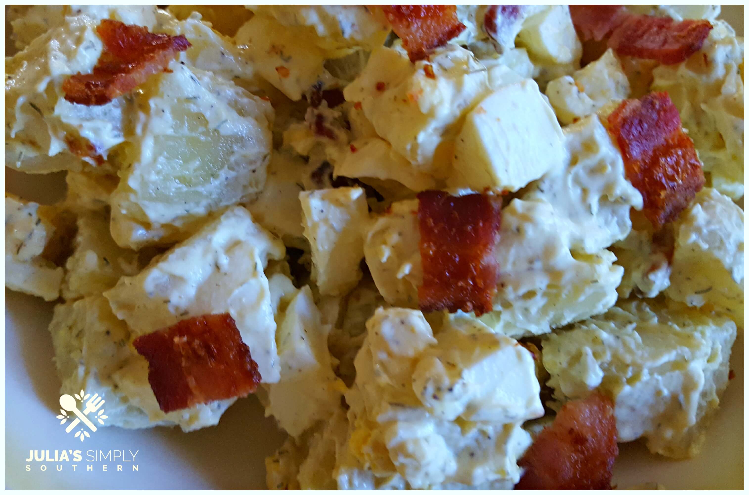 Southern Mustard Potato salad with dill and bacon