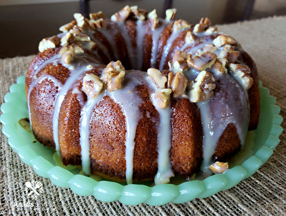 Southern Butter Pecan Pound Cake with Praline Glaze - BEST EVER