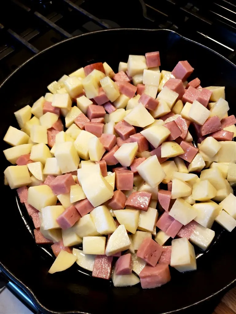Fried Spam and Potatoes recipe