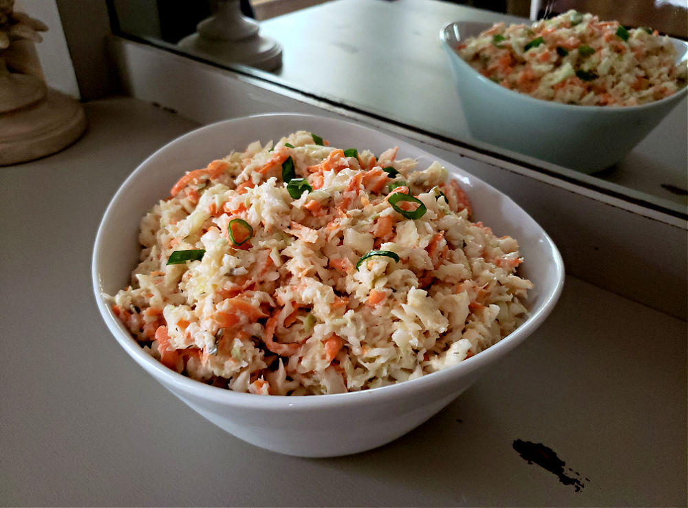 Granny's recipe for slaw on the serving table