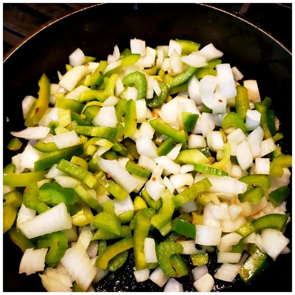 Sauteing vegetables in a skillet