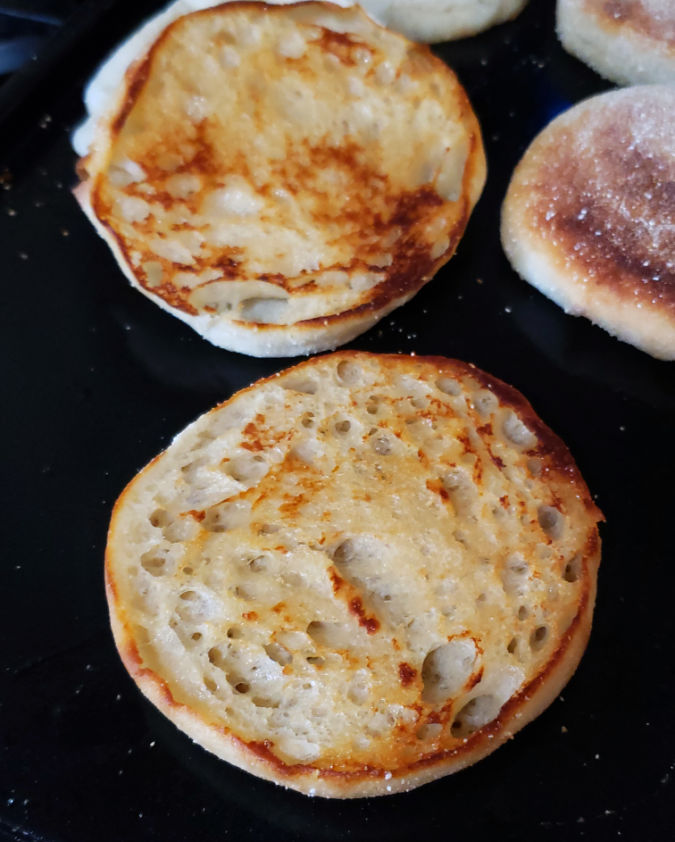 toasted English muffins for homemade breakfast sandwiches
