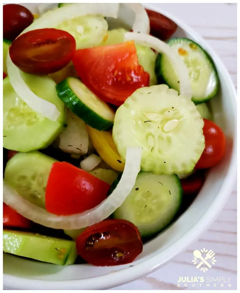 Simple Marinated Cucumber Salad with Tomatoes Salad Recipe